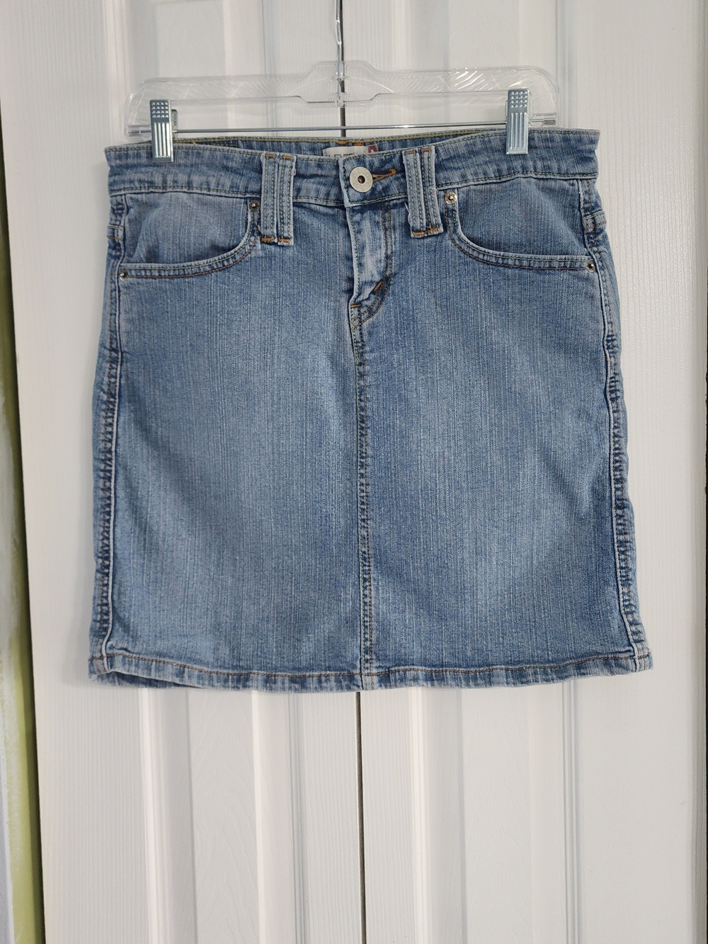 Levi's Light Blue Denim Mini Skirt Size YOUTH 7      Western Y2k